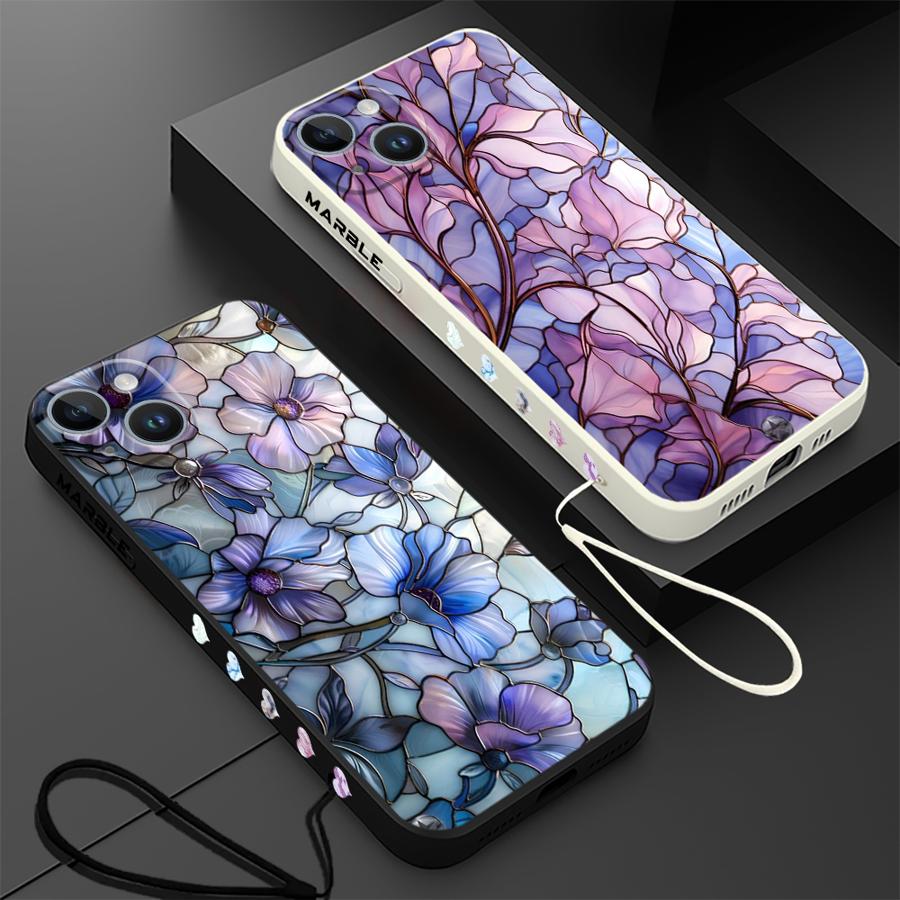 Flower Marble Phone Case for i - Lanyard Anime Logo recension och pris