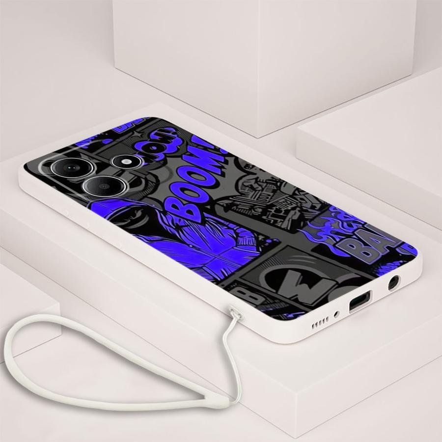 Graffiti Blue Comic Print Case - Lanyard Anime Logo recension och pris