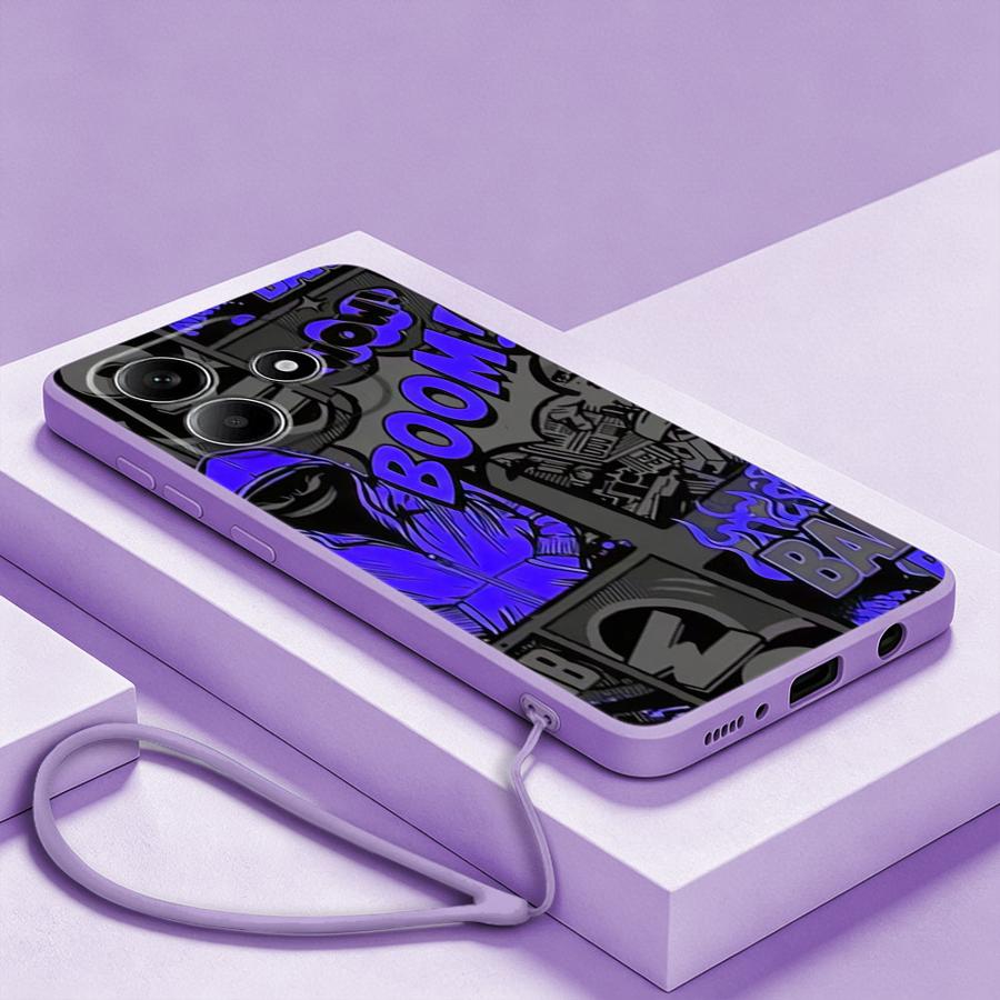 Graffiti Blue Comic Print Case - Lanyard Anime Logo recension och pris